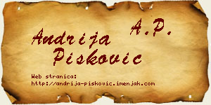 Andrija Pisković vizit kartica